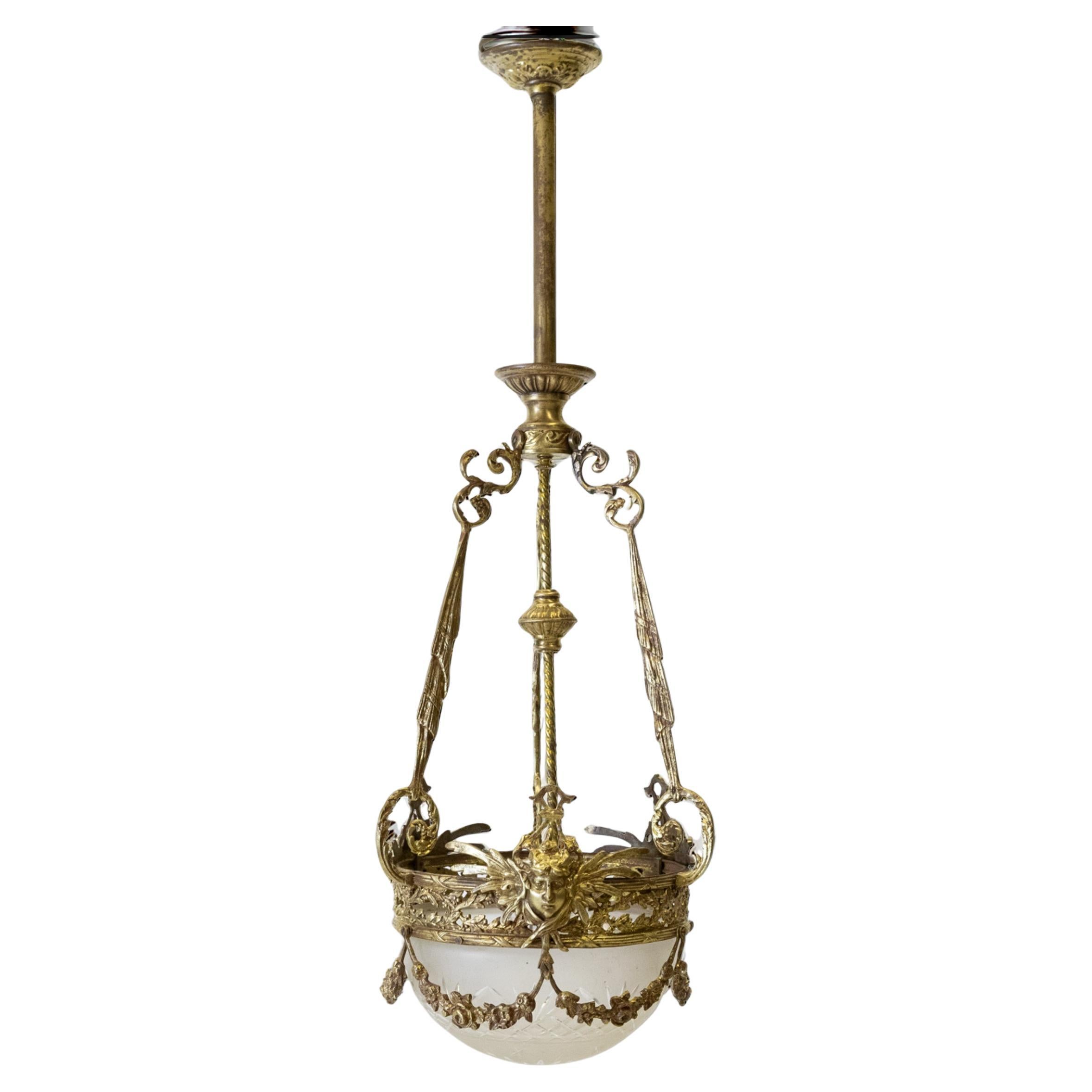 Suspension en bronze doré Antique French en vente