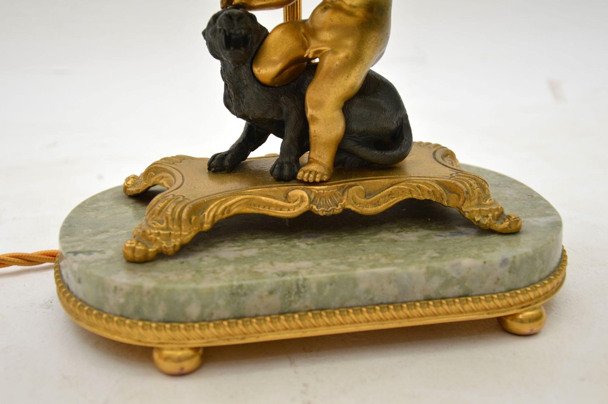  Antique French Gilt Bronze Table Lamp (Französisch)