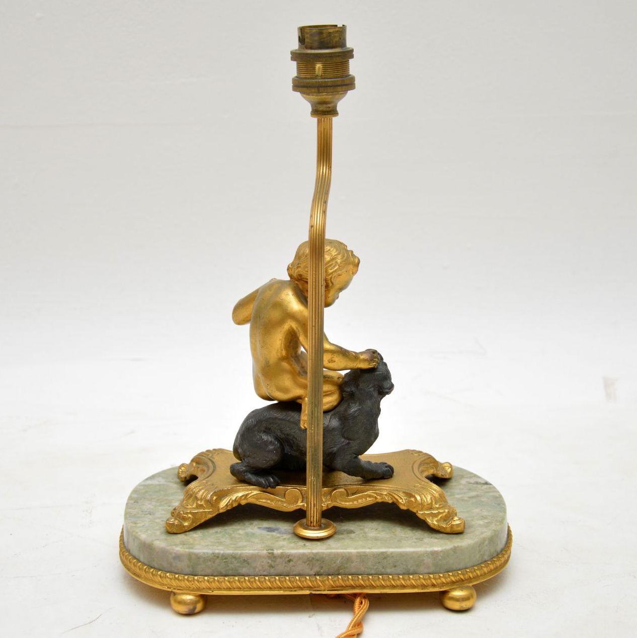  Antique French Gilt Bronze Table Lamp 4