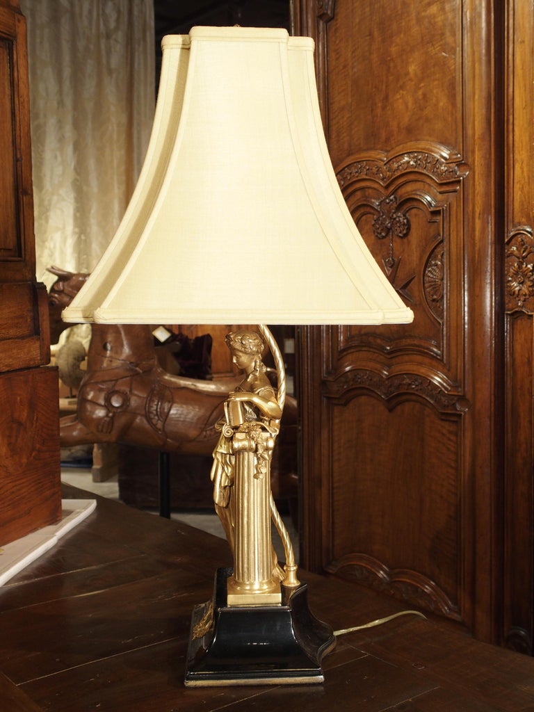 Antique French Gilt Bronze Table Lamp, Signed Moreau, Late 19th Century For Sale 10