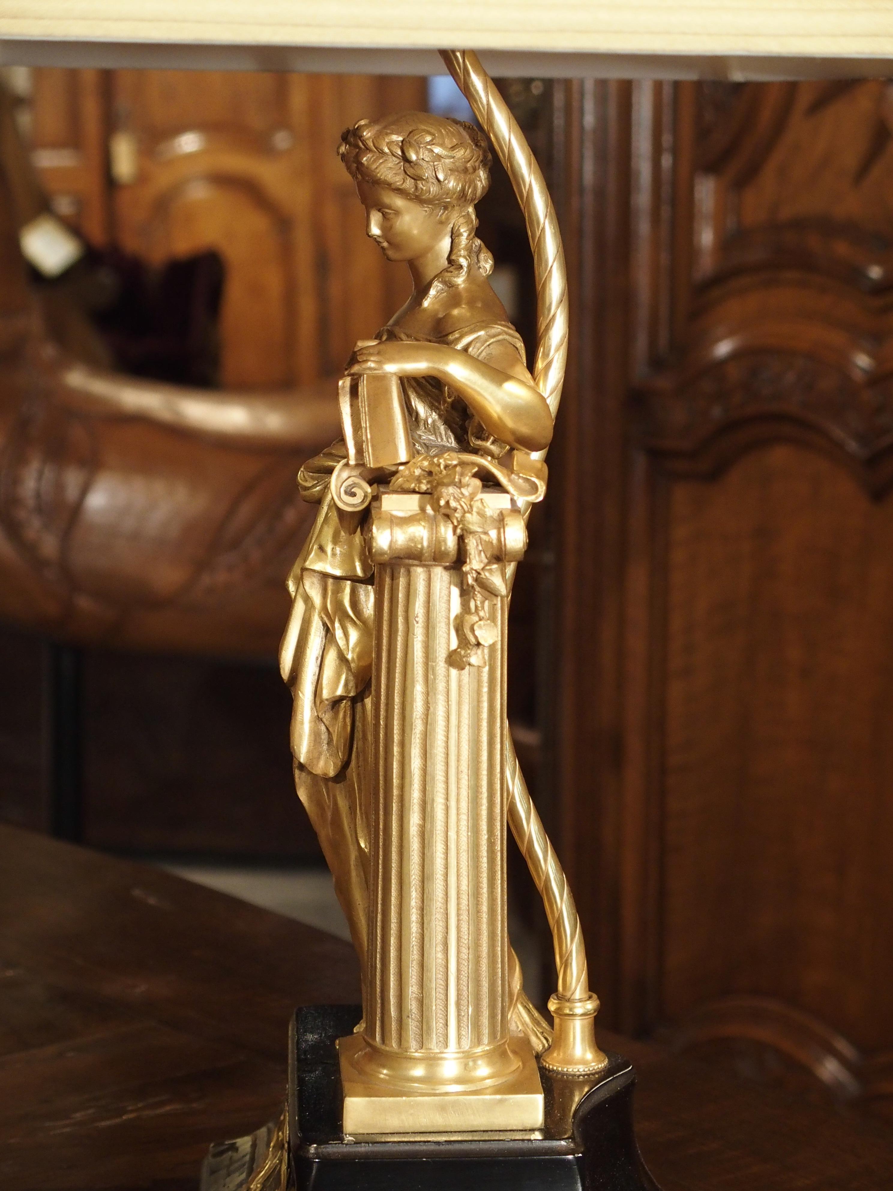 Lampe de bureau française ancienne en bronze doré, signée Moreau, fin du XIXe siècle en vente 10