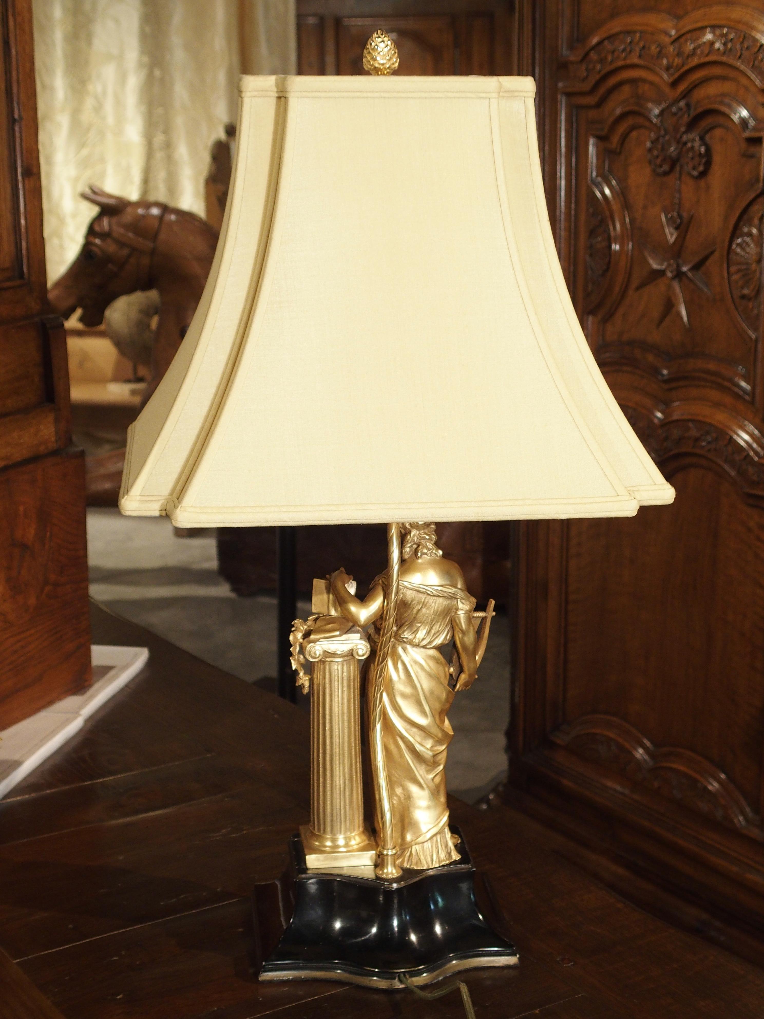 Antique French Gilt Bronze Table Lamp, Signed Moreau, Late 19th Century For Sale 11
