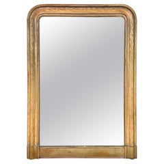 Antique French Gilt Louis Philippe Mirror with Floral Decoration