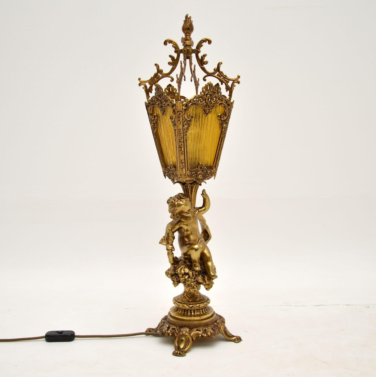 antique cherub lamp