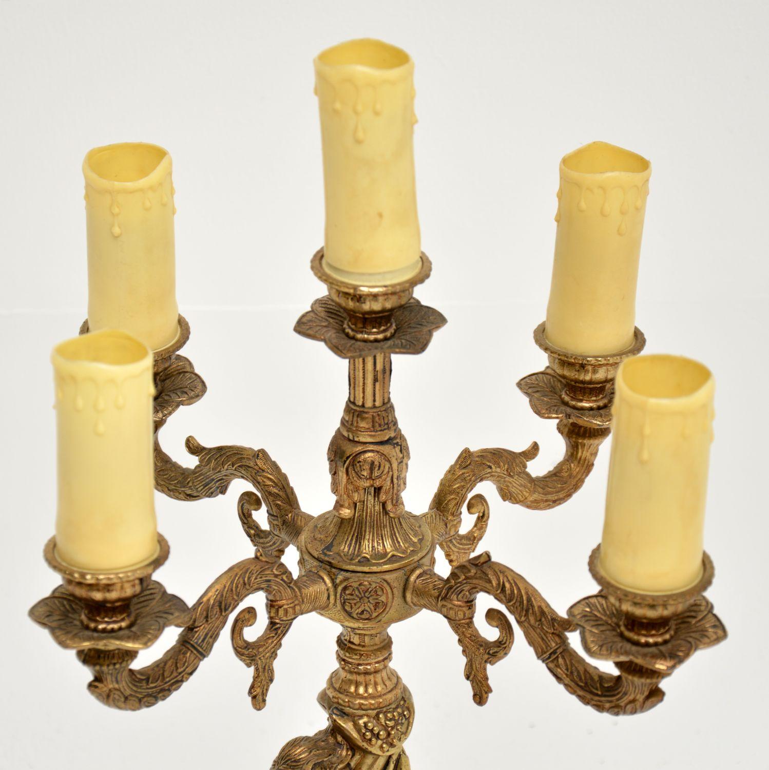 Antique French Gilt Metal Cherub Lamp In Good Condition In London, GB