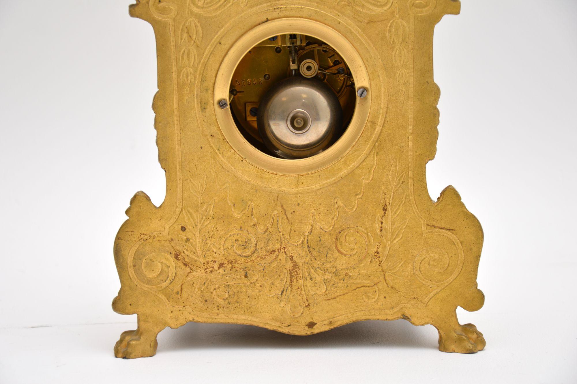 Antique French Gilt Metal Clock by Brunfaut 5