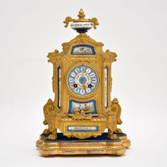 Antique French Gilt Metal Clock by Brunfaut