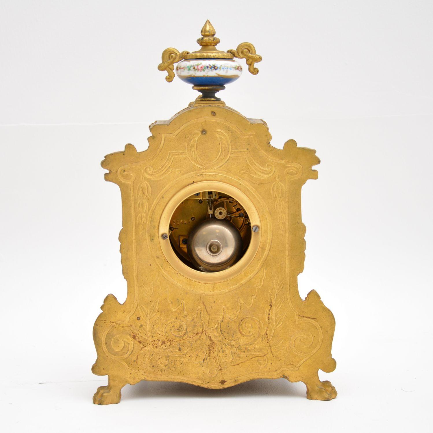 Antique French Gilt Metal Clock by Brunfaut 4