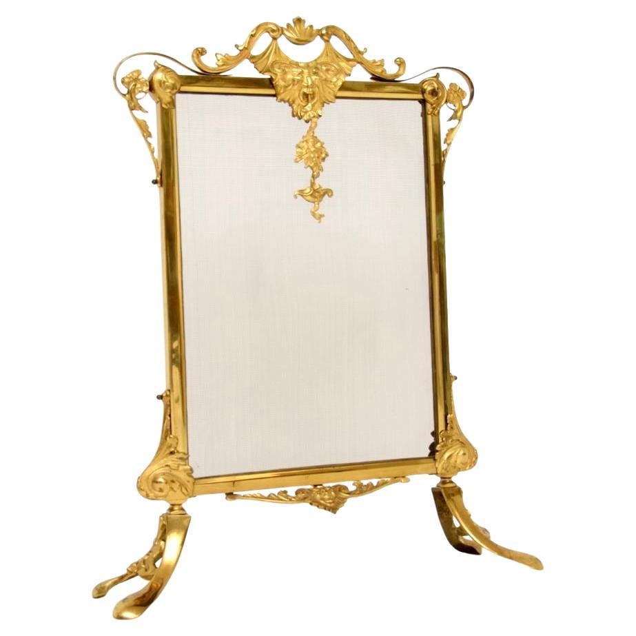 Antique French Gilt Metal Fire Screen