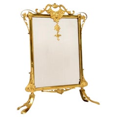 Antique French Gilt Metal Fire Screen