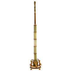 Antique French Gilt Metal and Onyx Floor Lamp