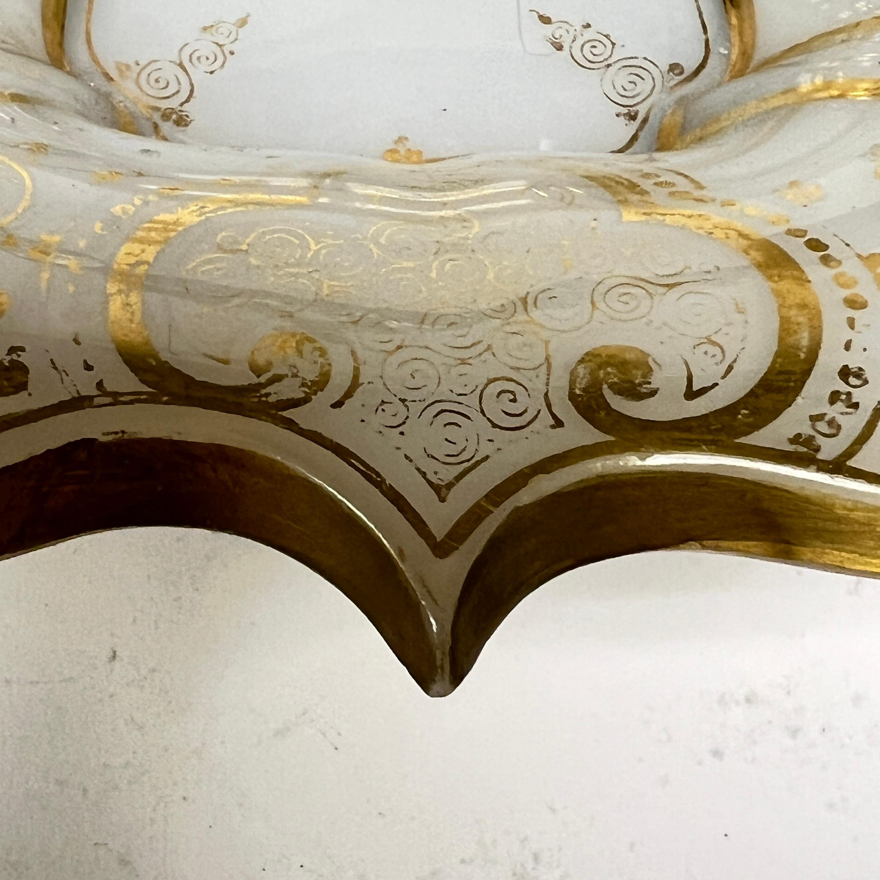 Antique French Gilt Opaline Bronze Mounted Glass Dish For Sale 12