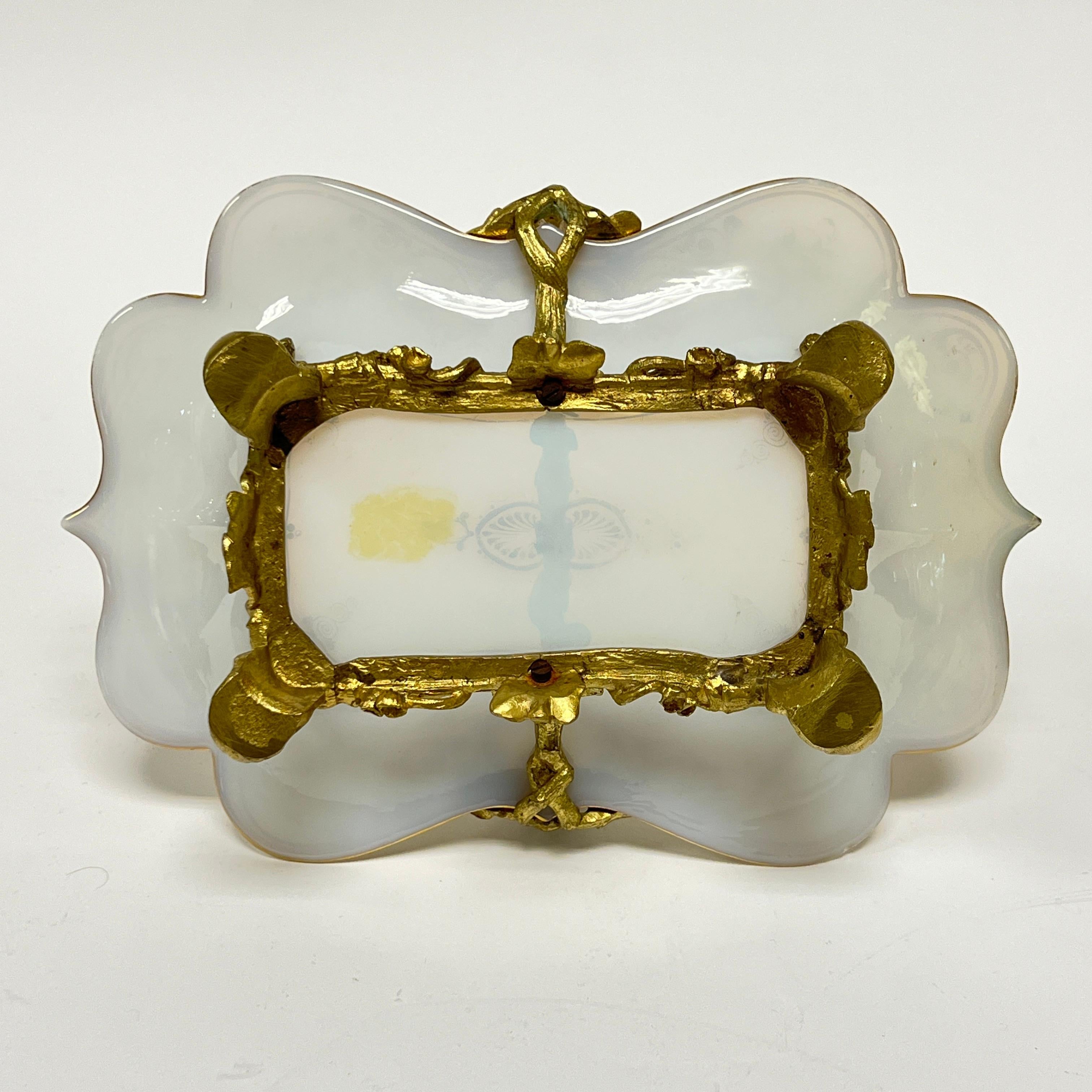 Antique French Gilt Opaline Bronze Mounted Glass Dish For Sale 14