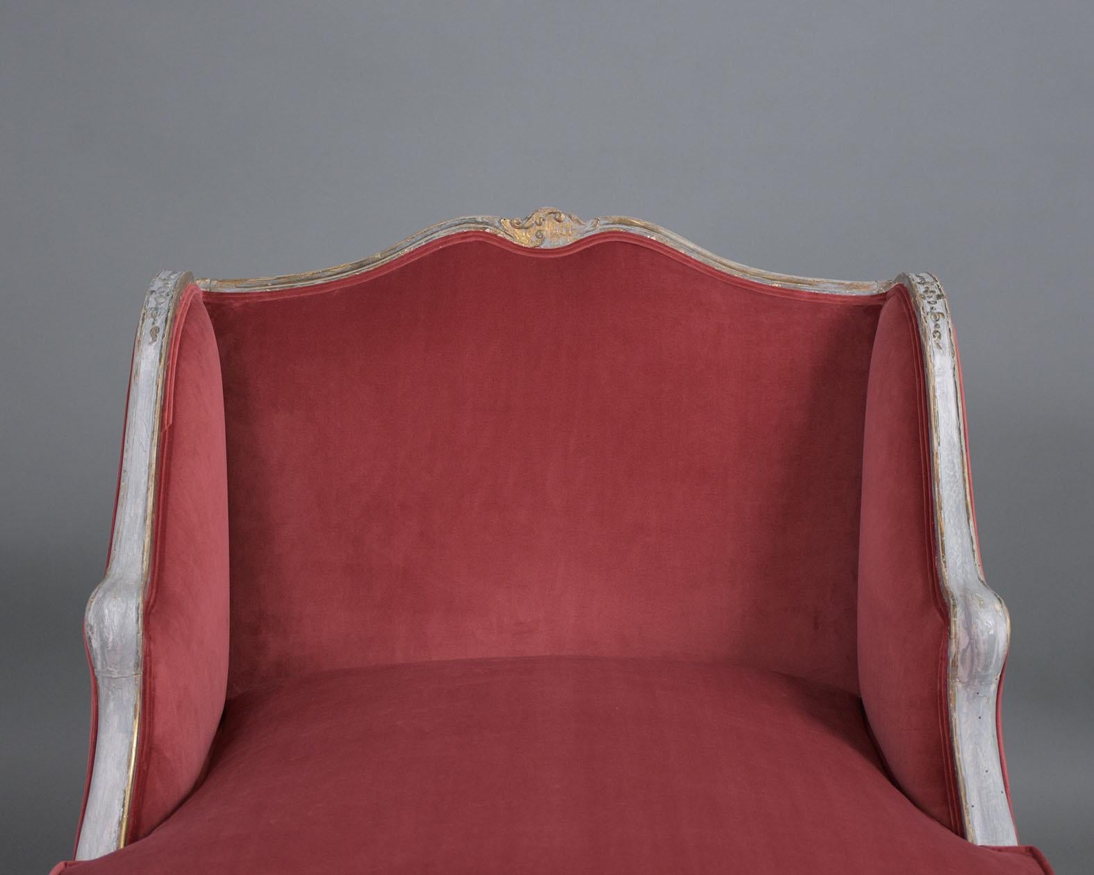 French Antique Louis XV Chaise Lounge  1
