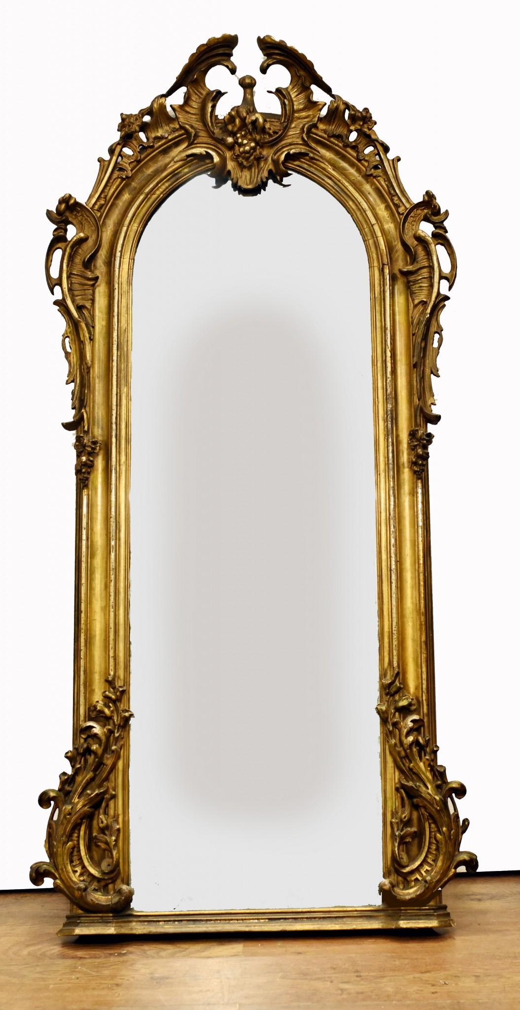 Antique French Gilt Pier Mirror 1880 In Good Condition For Sale In Potters Bar, GB