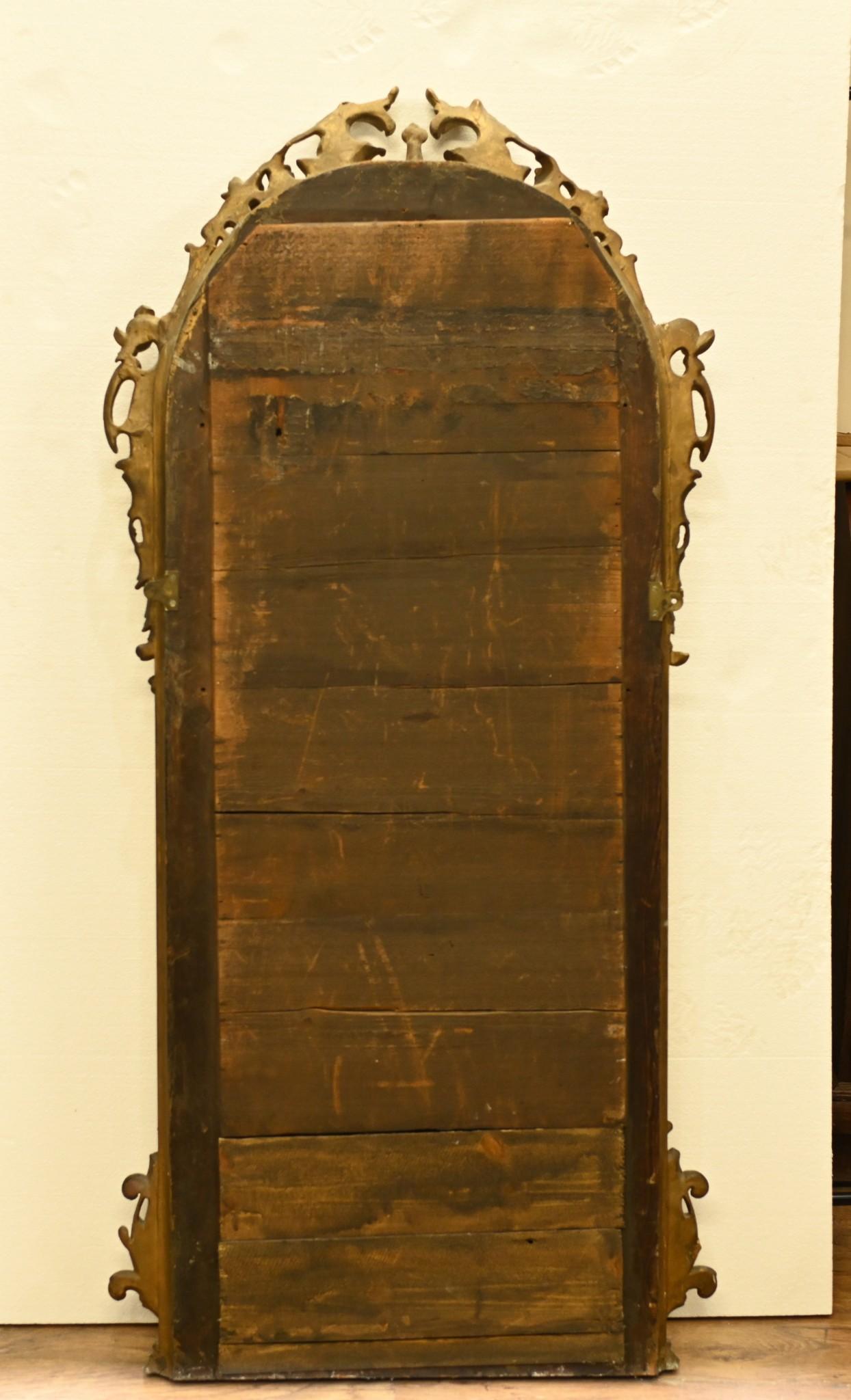 Late 19th Century Antique French Gilt Pier Mirror 1880 For Sale