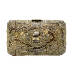 Antique French gilt silver jewelry box or snuffbox