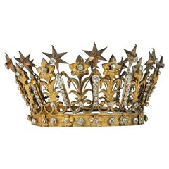 Antique French Gilt-Tole Repousse Crown