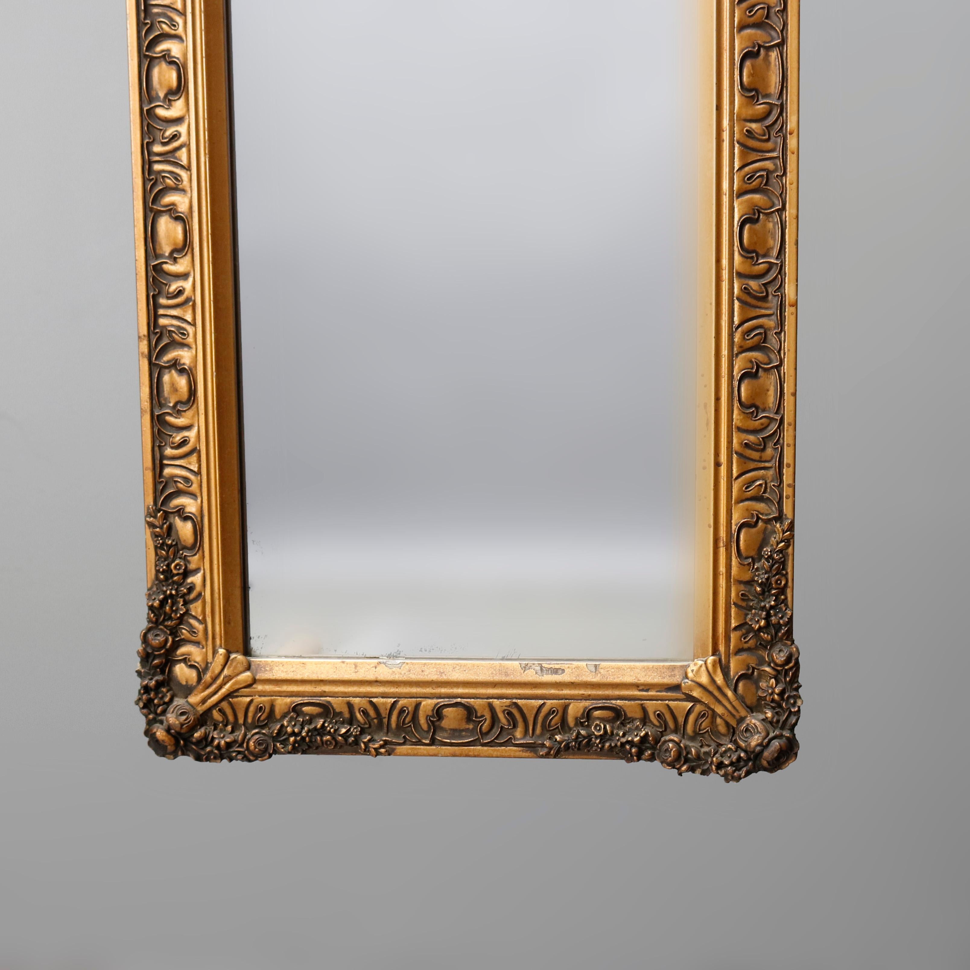 Antique French Gilt Trumeau Hall Mirror with La Bonne Mere Etching, 19th Century 2