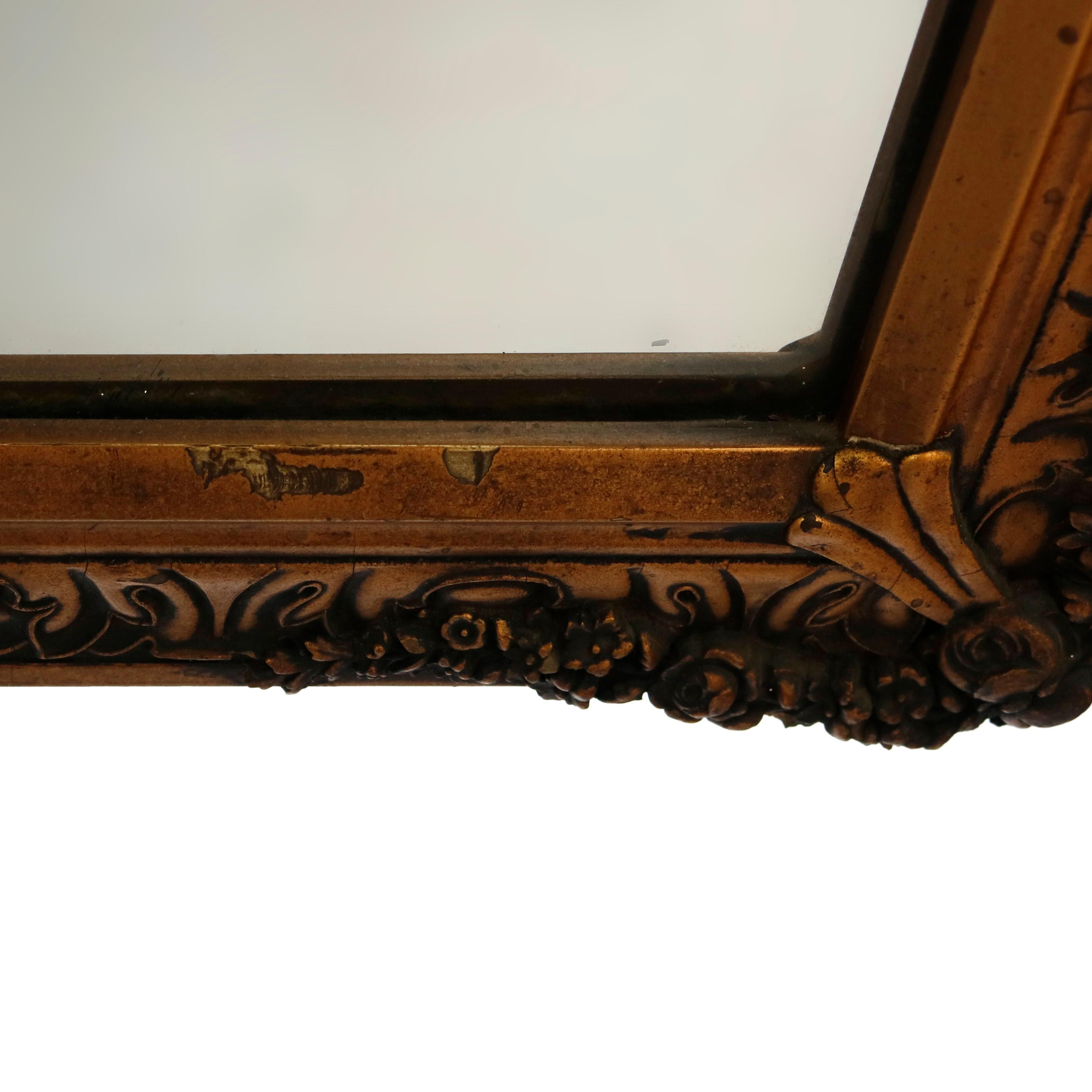 Antique French Gilt Trumeau Hall Mirror with La Bonne Mere Etching, 19th Century 4