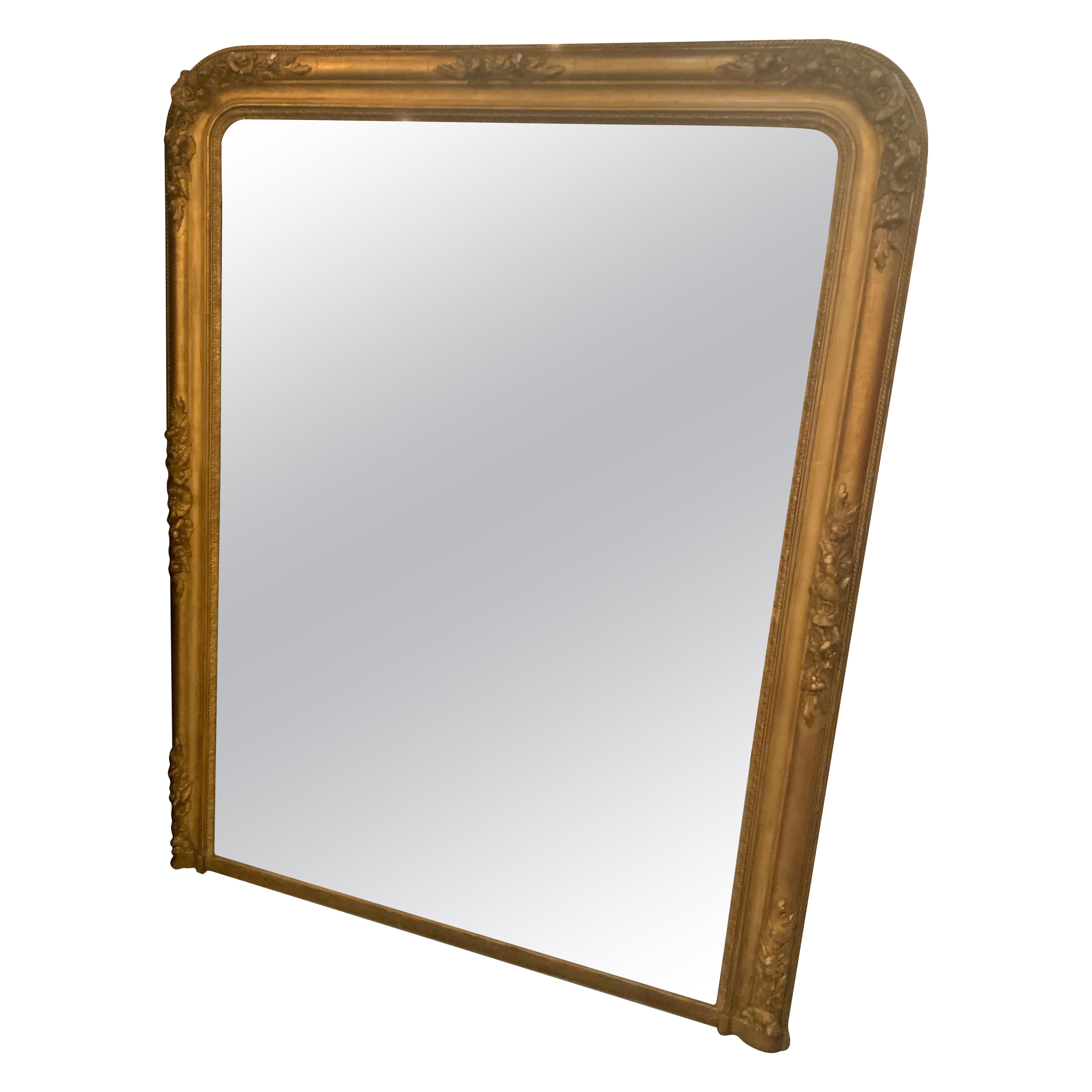 Antique French gilt wall mirror, 19 th century im Angebot