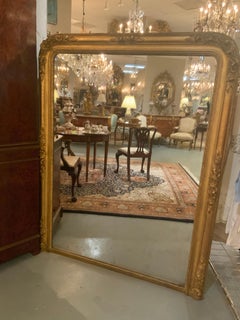 Antique French gilt wall mirror, 19 th century