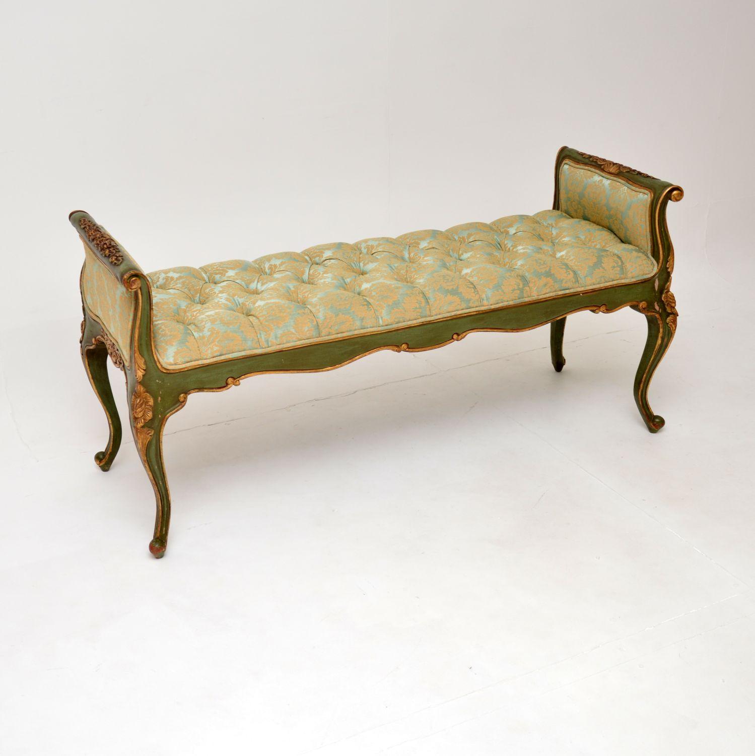 Louis XV Antique French Gilt Wood Bench