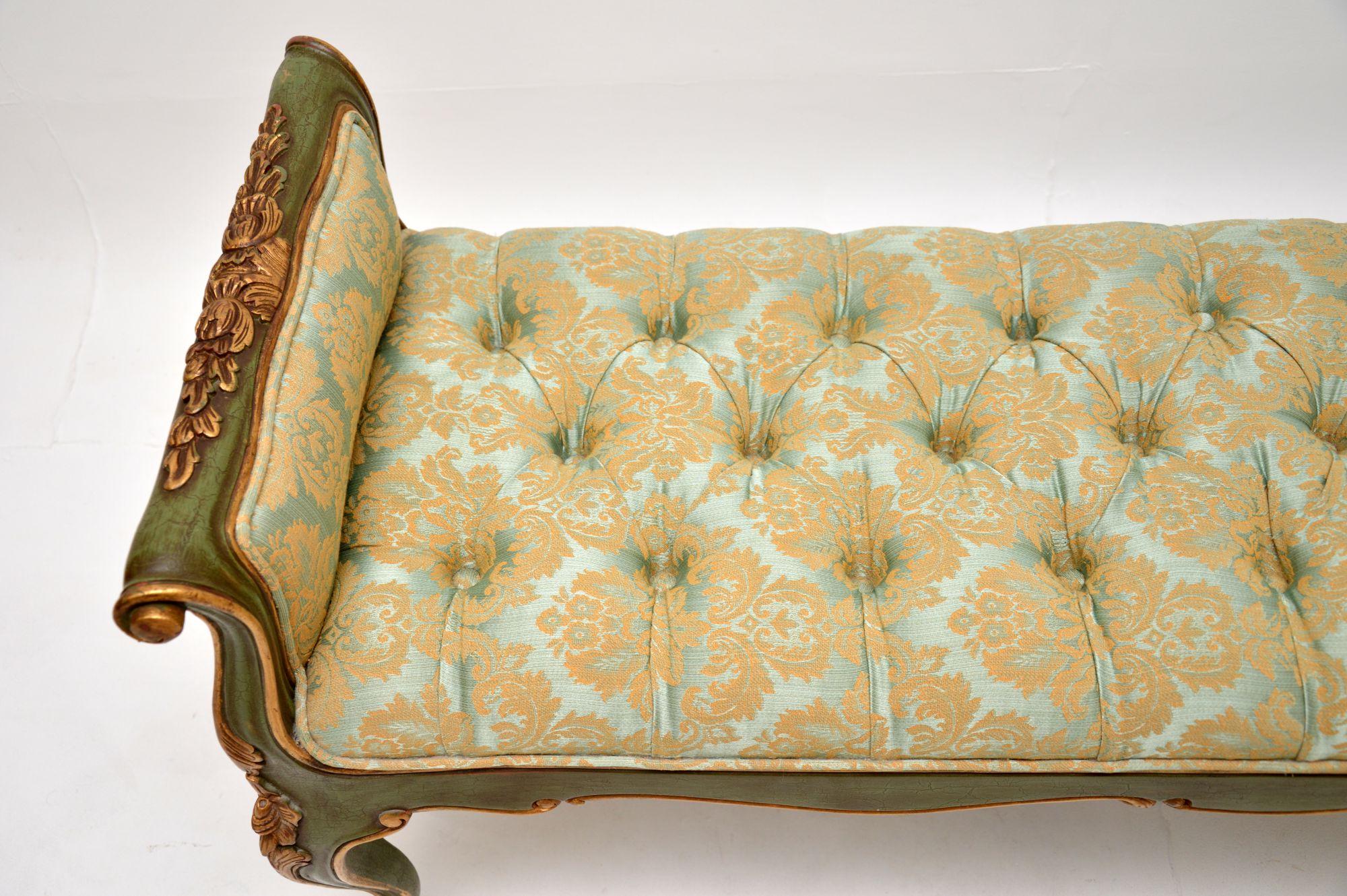 Fabric Antique French Gilt Wood Bench