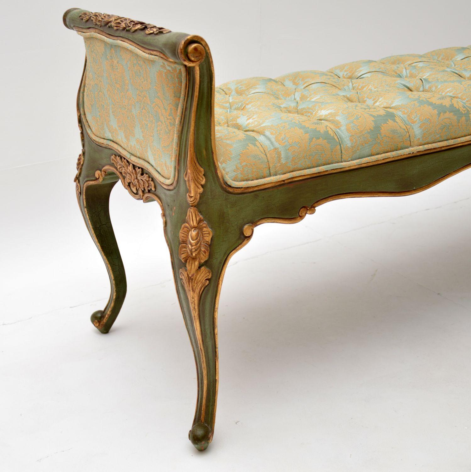 Antique French Gilt Wood Bench 2
