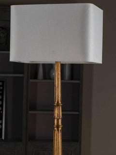 Antique French Giltwood Candle Stand Floor Lamp, circa 1900
