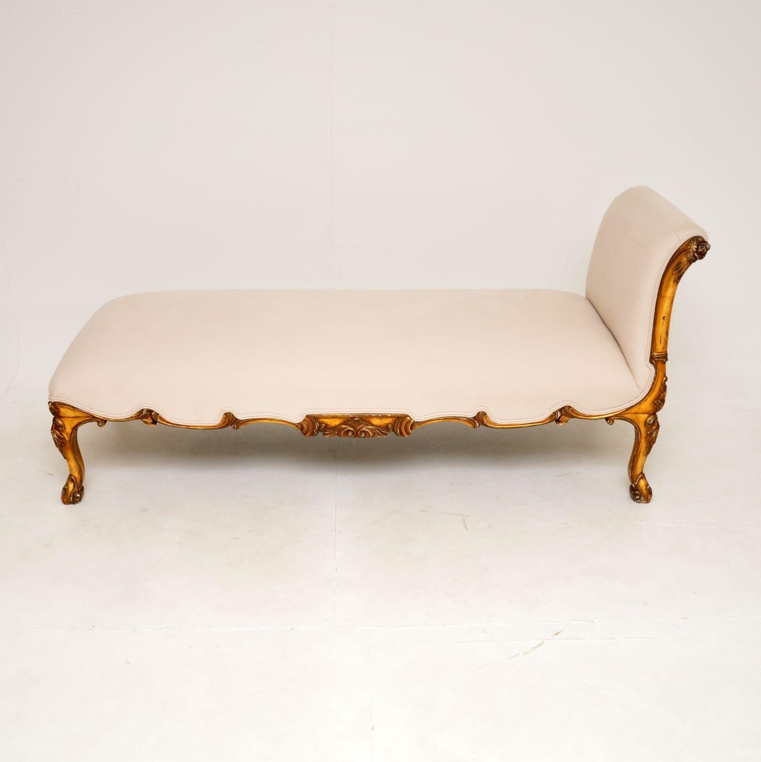 Antique French Gilt Wood Chaise Longue / Day Bed at 1stDibs