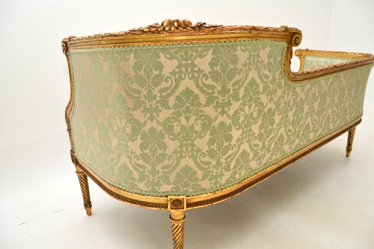 Antique French Gilt Wood Chaise Longue 4