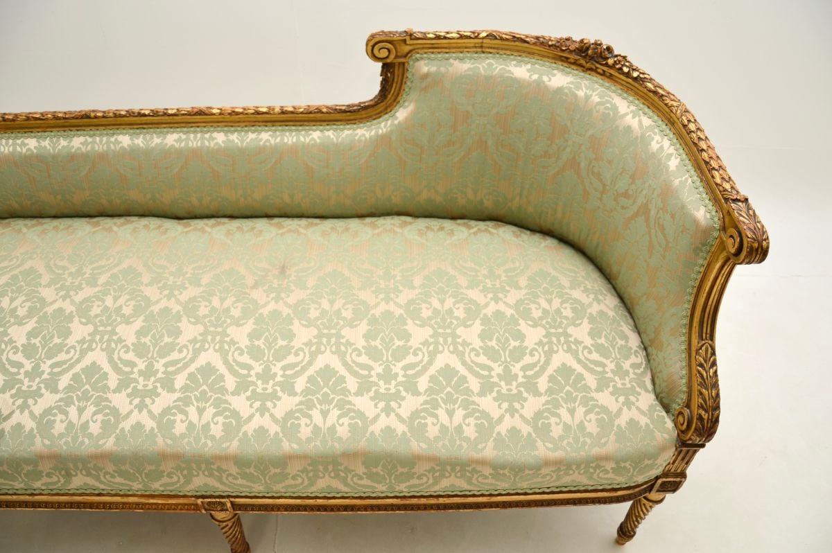Antique French Gilt Wood Chaise Longue 6
