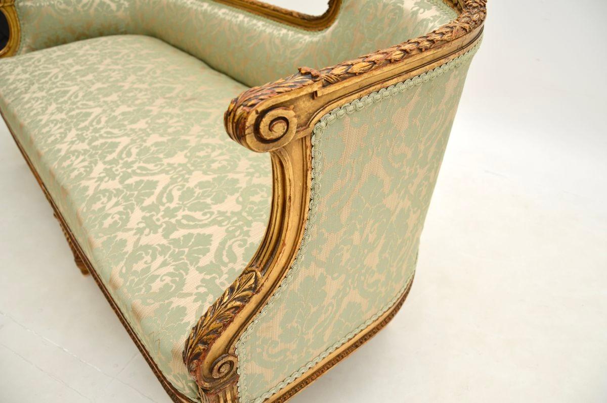 Antique French Gilt Wood Chaise Longue 8