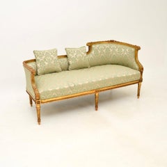 Antique French Gilt Wood Chaise Longue