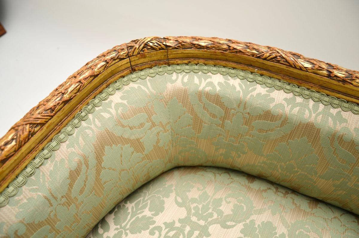 Antique French Gilt Wood Chaise Longue 2