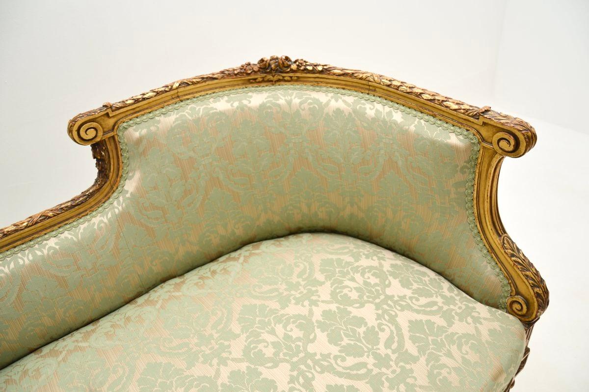 Antique French Gilt Wood Chaise Longue 3