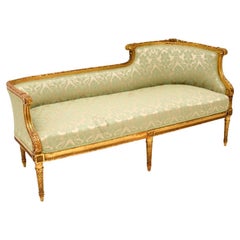 Chaise longue ancienne en bois doré français