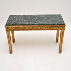 Antique French Gilt Wood Marble Top Coffee Table