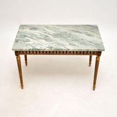 Antique French Gilt Wood Marble Top Coffee Table