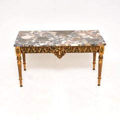 Antique French Gilt Wood Marble Top Coffee Table