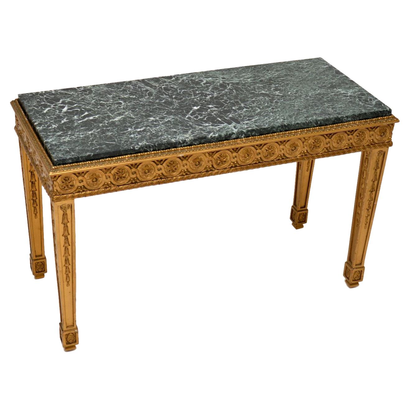 Süe and Mare, Small Coffee Table in Gilt Wood and Black Marble, circa