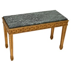 Antique French Gilt Wood Marble Top Coffee Table