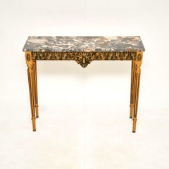 Antique French Gilt Wood Marble Top Console Table