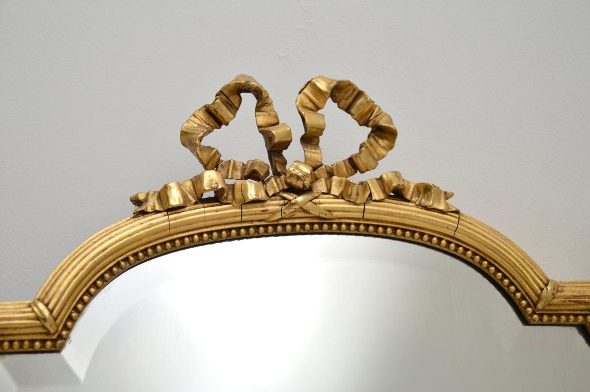 Louis XVI Antique French Gilt Wood Mirror For Sale