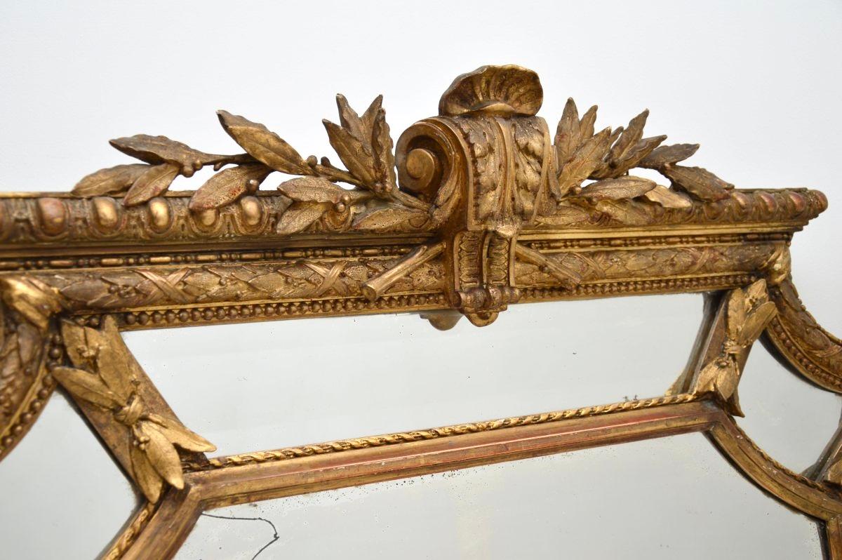 Neoclassico Antique French Gilt Wood Mirror in vendita