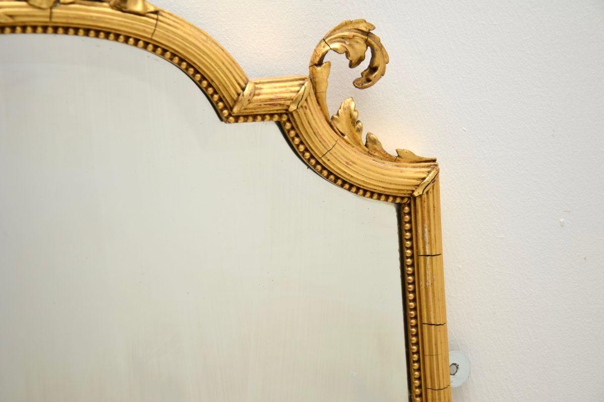 Late 19th Century Antique French Gilt Wood Mirror For Sale