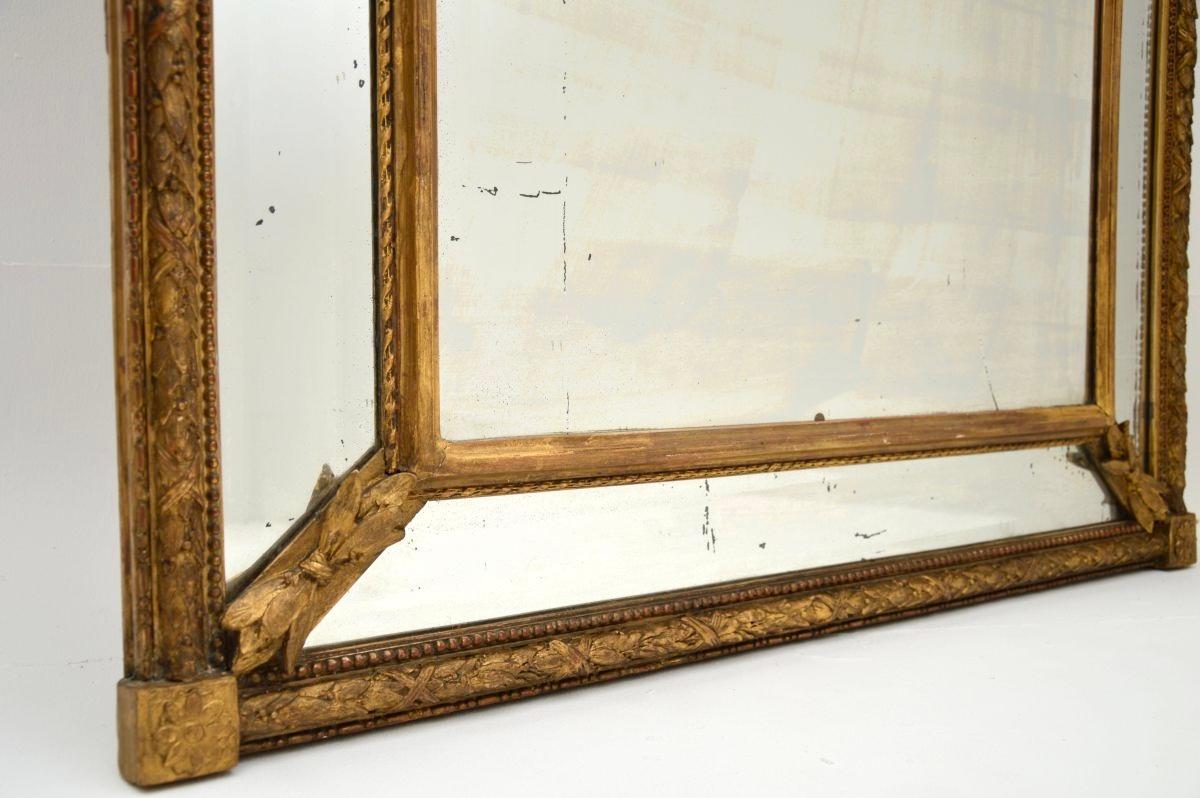 Fine XIX secolo Antique French Gilt Wood Mirror in vendita