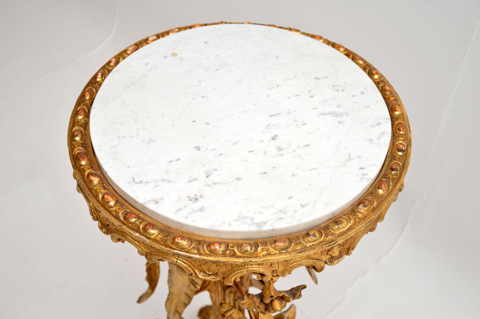 Antique French Giltwood Occasional Side Table In Good Condition For Sale In London, GB