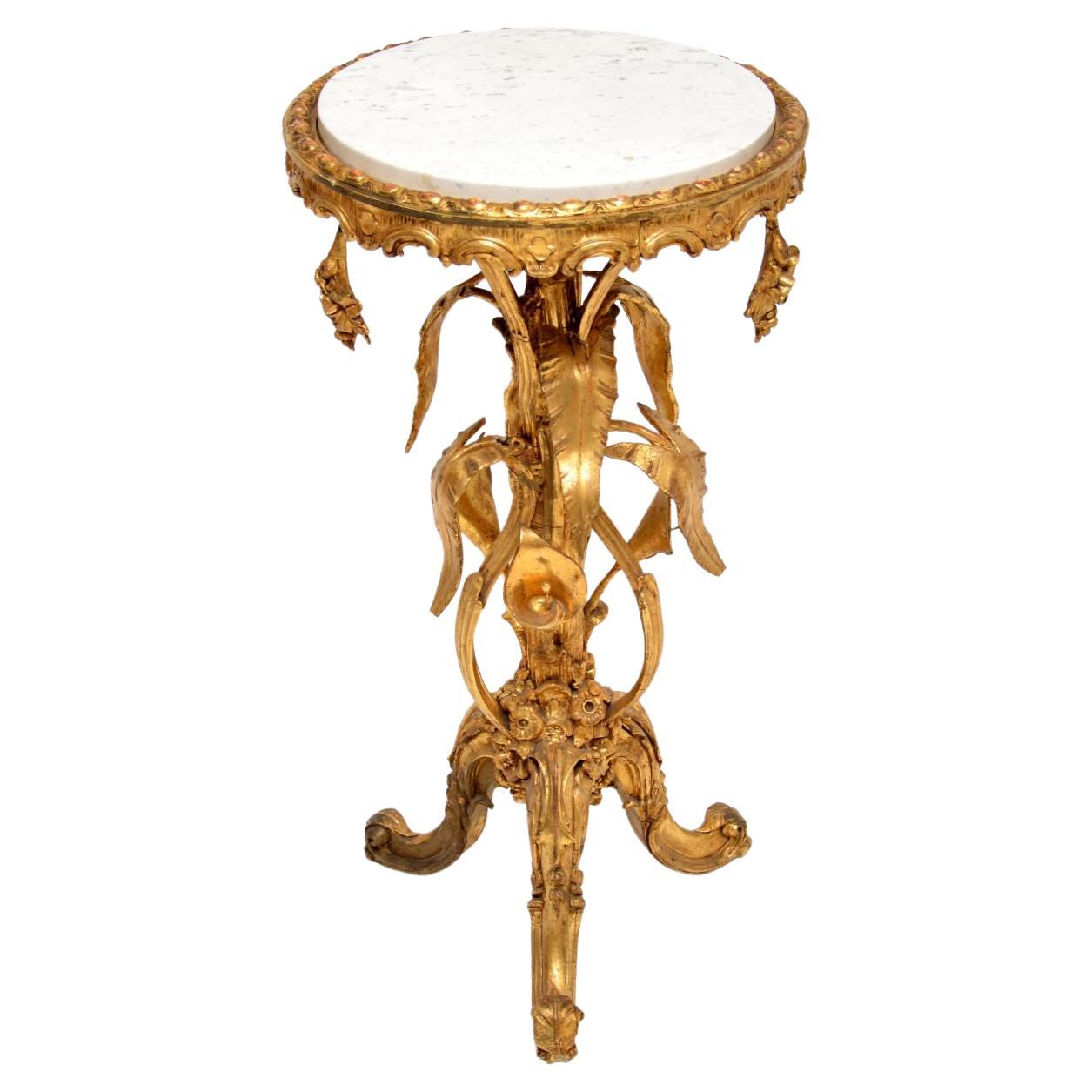 Antique French Giltwood Occasional Side Table For Sale